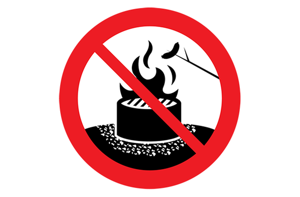 Illustration förbjudet att grilla